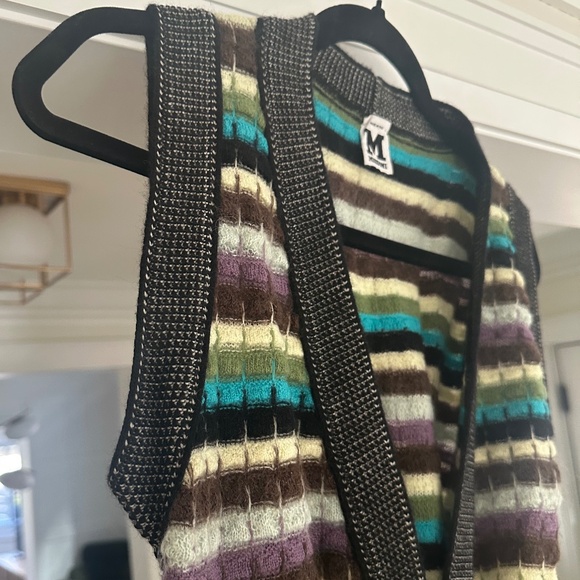M by MISSONI - Multicolour Wool Knit Belted Sweater Vest - Size US 8 / IT 44 - Picture 3 of 16